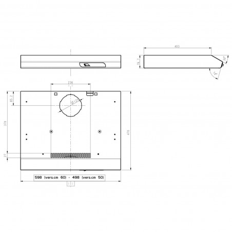 Hota Elica Verve WH 50, 52 W, 50 cm, clasa C, 205 m³/h, iluminare LED, alb