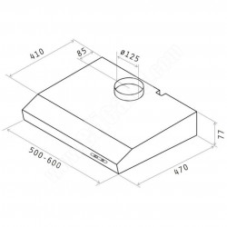Hota Elica Verve Lux WH 60, 52 W, 60 cm, clasa C, 205 m³/h, iluminare LED, alb