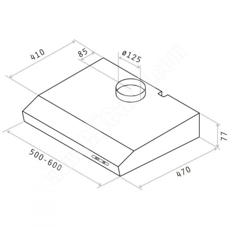 Hota Elica Verve Lux WH 60, 52 W, 60 cm, clasa C, 205 m³/h, iluminare LED, alb