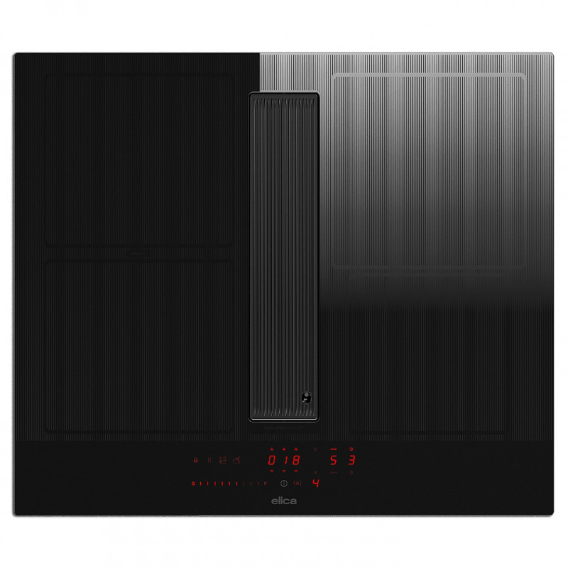 Plită cu sistem de aspirare încorporabilă Elica NikolaTesla Velvet BL/A/60, 7,2 kW, Putere de aspirare 620 m³/h, Autocapture, Comfort Silence, Bridge Zone, Stop&Go, Negru