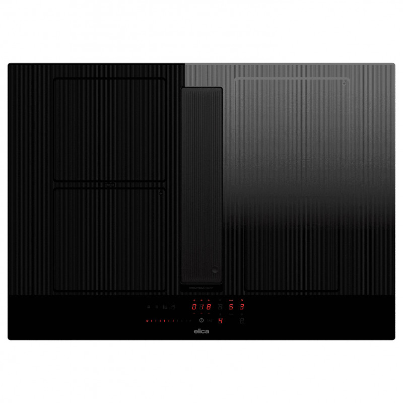 Plită cu sistem de aspirare încorporabilă Elica NikolaTesla Velvet BL/A/72, 7,2 kW, Capacitate de aspirare 620 m³/h, Autocapture, Comfort Silence, Bridge Zone, Stop&Go, Negru