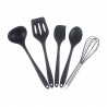 Set de 5 ustensile de bucătărie Oliver Voltz OV51612A, silicon, rezistente la temperaturi ridicate, negru