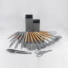 Set de bucătărie 19 piese Oliver Voltz OV51612BG, cuțite, ustensile din silicon, organizator, tăietor, gri