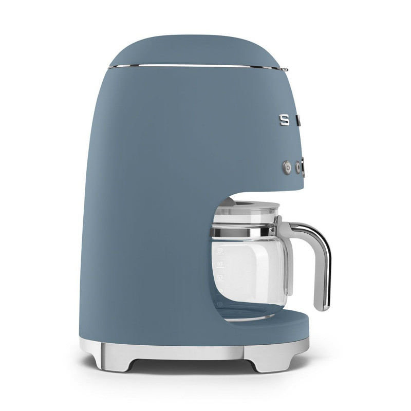 Aparat de cafea Smeg DCF02SBMEU, 1050 W, 1,4 l, cană de 1,25 l, până la 10 cești, sistem anti-fierbere, albastru furtunos