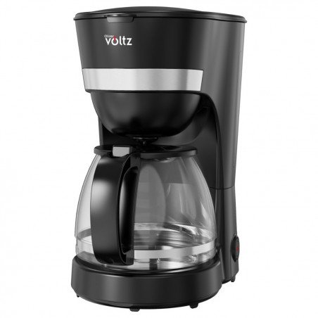 Cafetiera electrica Oliver Voltz OV51170WN, 600 W, 1,25 l, Sistem anti-picurare, Cana din sticla, Negru
