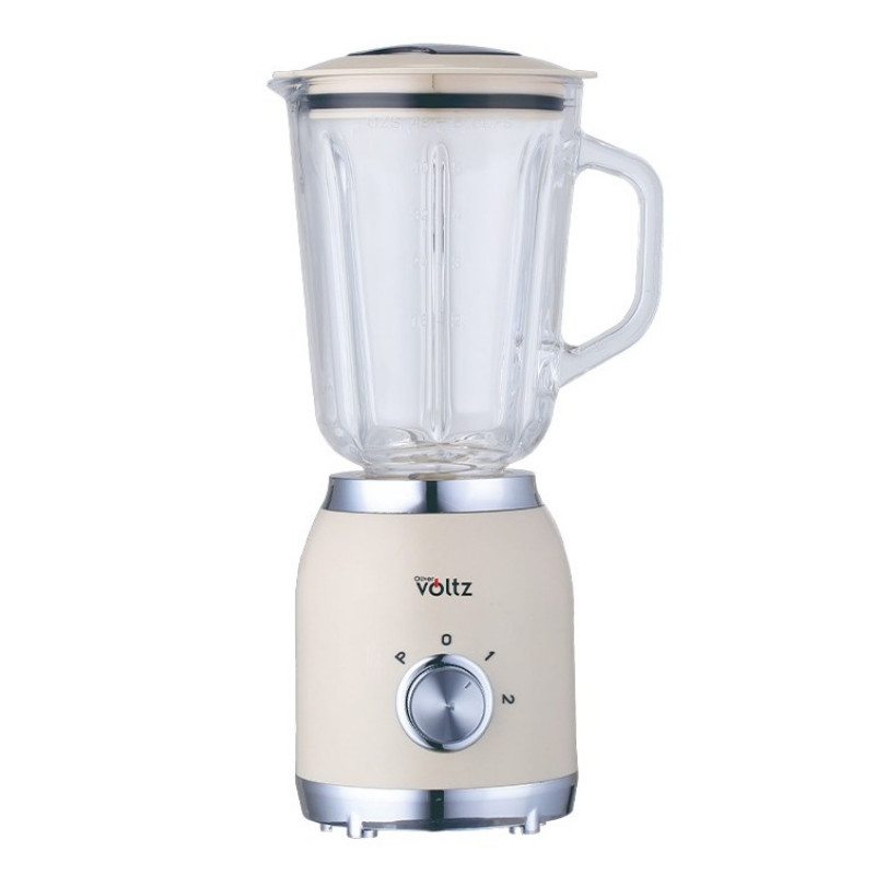 Blender Voltz OV51162G, 600 W, 1,5 l, 2 viteze + functie Pulse, Recipient din sticla, Crem
