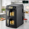 Friteuză dublă cu aer cald Just Perfecto JP-AF10DB, 2600 W, 10 l, 10 programe, 80-200 °C, circulație rapidă a aerului cald, gătire sincronizată, negru