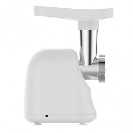 Masina de tocat carne Oliver Voltz OV51991G, 800 W, Functie de inversare, Accesoriu pentru roșii, Accesorii de 5 și 7 mm, Otel inoxidabil, Alb