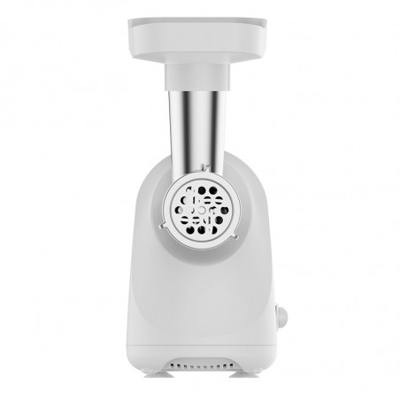 Masina de tocat carne Oliver Voltz OV51991G, 800 W, Functie de inversare, Accesoriu pentru roșii, Accesorii de 5 și 7 mm, Otel inoxidabil, Alb