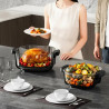 Friteuză cu aer cald Just Perfecto JP-AF4GL, 1500 W, 1,5/4 l, 8 programe, 80-200 °C, circulație a aerului cald la 360°, structură din sticlă rezistentă la temperaturi ridicate, negru