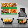 Friteuză cu aer cald Just Perfecto JP-AF4GL, 1500 W, 1,5/4 l, 8 programe, 80-200 °C, circulație a aerului cald la 360°, structură din sticlă rezistentă la temperaturi ridicate, negru
