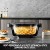 Friteuză cu aer cald Just Perfecto JP-AF4GL, 1500 W, 1,5/4 l, 8 programe, 80-200 °C, circulație a aerului cald la 360°, structură din sticlă rezistentă la temperaturi ridicate, negru