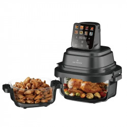 Friteuză cu aer cald Just Perfecto JP-AF4GL, 1500 W, 1,5/4 l, 8 programe, 80-200 °C, circulație a aerului cald la 360°, structură din sticlă rezistentă la temperaturi ridicate, negru