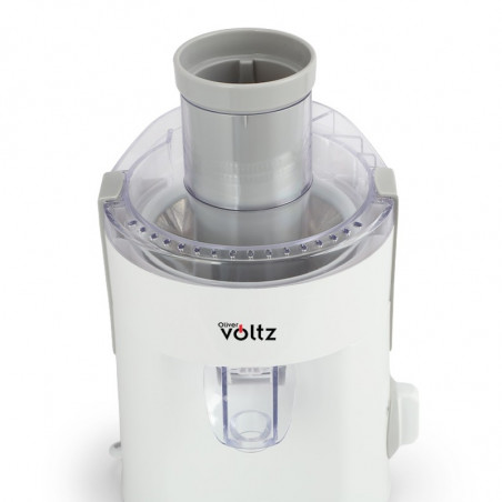 Storcator de fructe Oliver Voltz OV51160C, 400 W, 600 ml, 2 trepte, Recipient pentru resturi, Silentios, Alb