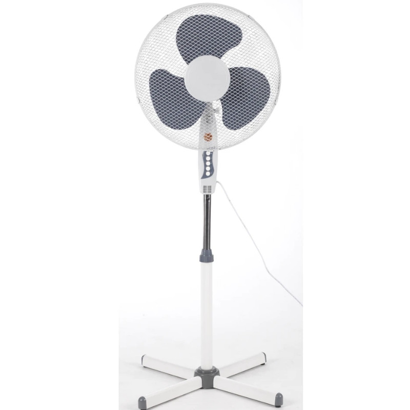 Ventilator NEO FA-F44, 40 W, 40 cm, 3 viteze, oscilație, înălțime și unghi reglabile, alb