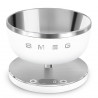Cântar de bucătărie Smeg Collezione KSC01WHMWW, până la 5 kg/5 l, funcție TARE, afișaj LED, bază antiderapantă, autonomie de până la 36 de ore, alb mat