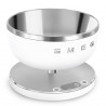Cântar de bucătărie Smeg Collezione KSC01WHMWW, până la 5 kg/5 l, funcție TARE, afișaj LED, bază antiderapantă, autonomie de până la 36 de ore, alb mat