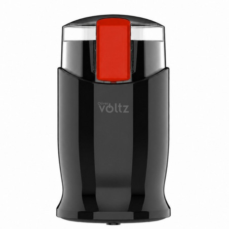 Rasnita elevctrica pentru cafea Oliver Voltz , 150 W, 60 g, Sistem de siguranta, Cutite din otel, Negru