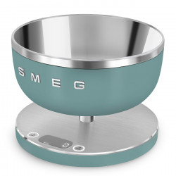 Cântar de bucătărie Smeg Collezione KSC01EGMWW, până la 5 kg/5 l, funcție TARE, afișaj LED, bază antiderapantă, autonomie de până la 36 de ore, verde smarald