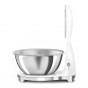 Cântar de bucătărie Smeg KSF01WHWW, afișaj analogic și digital, până la 5 kg/5 l, funcție TARA, afișaj LED, bază antiderapantă, autonomie de până la 36 de ore, alb mat