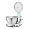 Cântar de bucătărie Smeg KSF01PGWW, afișaj analogic și digital, până la 5 kg/5 l, funcție TARA, afișaj LED, bază antiderapantă, autonomie de până la 36 de ore, verde pastel