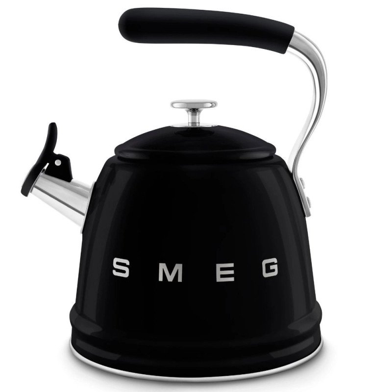 Ceainic cu fluier Smeg CKLW2001BL, 2,3 l, Inducție, Mâner care nu se încălzește, Negru