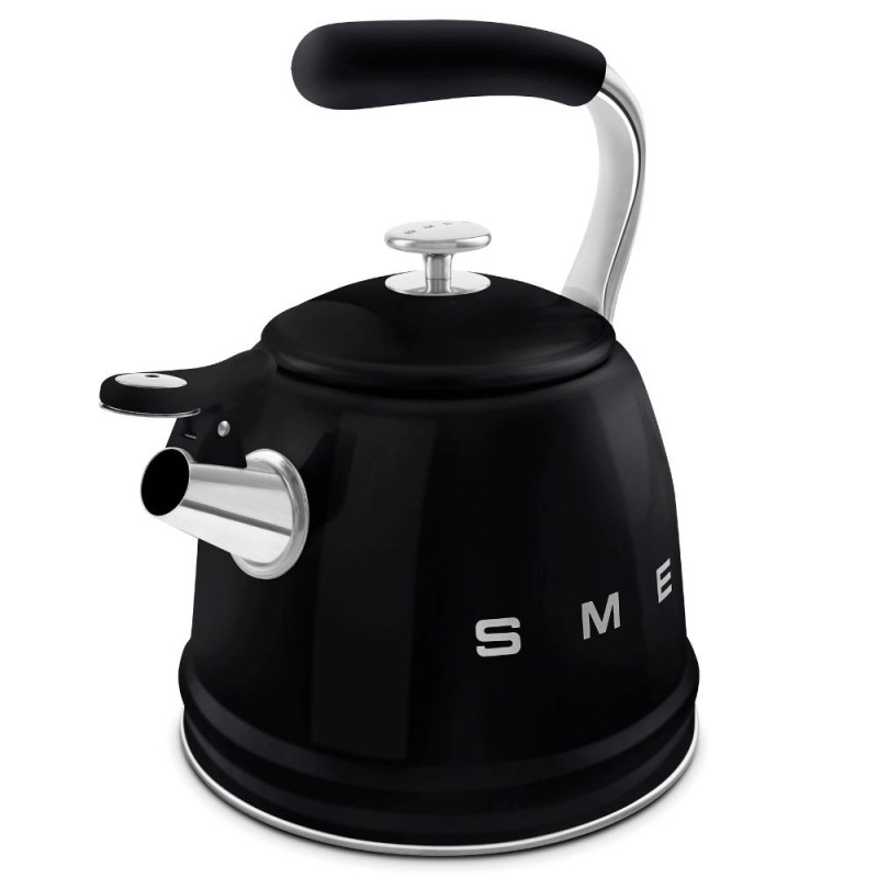 Ceainic cu fluier Smeg CKLW2001BL, 2,3 l, Inducție, Mâner care nu se încălzește, Negru