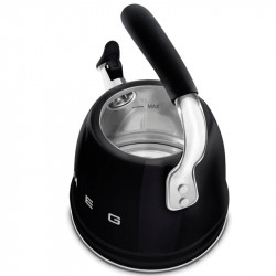 Ceainic cu fluier Smeg CKLW2001BL, 2,3 l, Inducție, Mâner care nu se încălzește, Negru