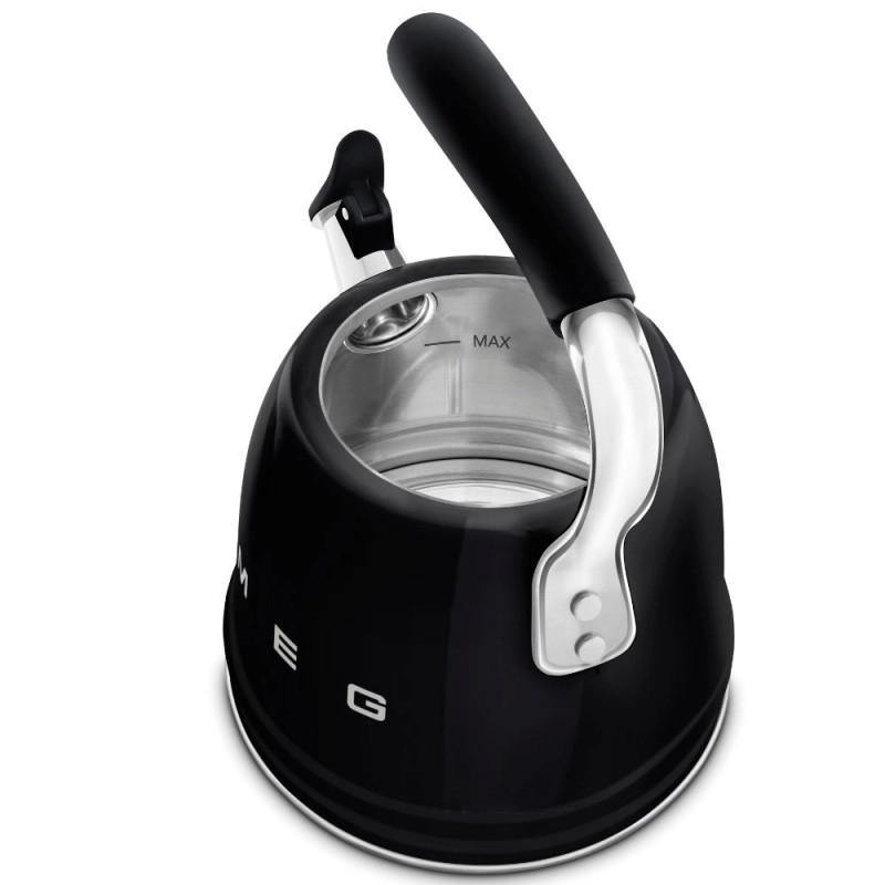 Ceainic cu fluier Smeg CKLW2001BL, 2,3 l, Inducție, Mâner care nu se încălzește, Negru