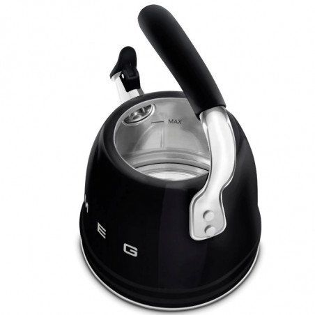 Ceainic cu fluier Smeg CKLW2001BL, 2,3 l, Inducție, Mâner care nu se încălzește, Negru