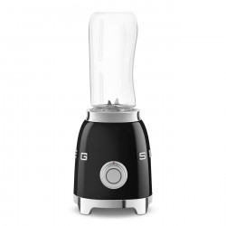 Blender Smeg PBF01BLEU, 300 W, 2 x 600 ml, 20 000–24 000 rpm, bază antiderapantă, fără BPA, oțel inoxidabil, negru