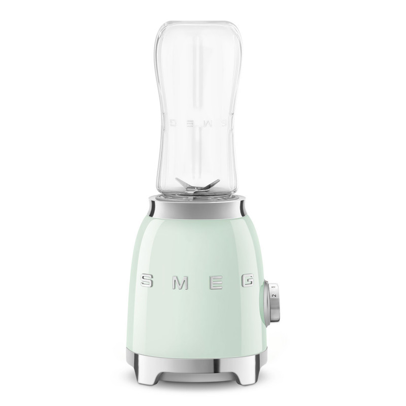 Blender Smeg PBF01PGEU, 300 W, 2 x 600 ml, 20 000–24 000 rpm, bază antiderapantă, fără BPA, oțel inoxidabil, verde pastel