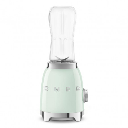 Blender Smeg PBF01PGEU, 300 W, 2 x 600 ml, 20 000–24 000 rpm, bază antiderapantă, fără BPA, oțel inoxidabil, verde pastel