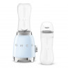 Blender Smeg PBF01PBEU, 300 W, 2 x 600 ml, 20 000–24 000 rpm, bază antiderapantă, fără BPA, oțel inoxidabil, albastru pastel