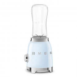 Blender Smeg PBF01PBEU, 300 W, 2 x 600 ml, 20 000–24 000 rpm, bază antiderapantă, fără BPA, oțel inoxidabil, albastru pastel