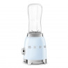 Blender Smeg PBF01PBEU, 300 W, 2 x 600 ml, 20 000–24 000 rpm, bază antiderapantă, fără BPA, oțel inoxidabil, albastru pastel
