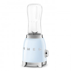 Blender Smeg PBF01PBEU, 300 W, 2 x 600 ml, 20 000–24 000 rpm, bază antiderapantă, fără BPA, oțel inoxidabil, albastru pastel