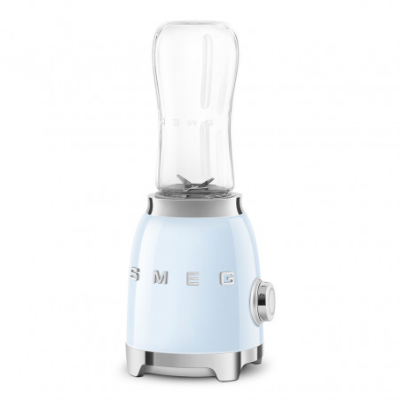 Blender Smeg PBF01PBEU, 300 W, 2 x 600 ml, 20 000–24 000 rpm, bază antiderapantă, fără BPA, oțel inoxidabil, albastru pastel