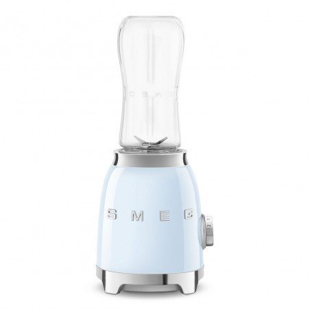 Blender Smeg PBF01PBEU, 300 W, 2 x 600 ml, 20 000–24 000 rpm, bază antiderapantă, fără BPA, oțel inoxidabil, albastru pastel