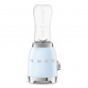Blender Smeg PBF01PBEU, 300 W, 2 x 600 ml, 20 000–24 000 rpm, bază antiderapantă, fără BPA, oțel inoxidabil, albastru pastel