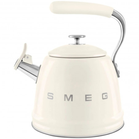 Ceainic cu fluier Smeg WKF01CR, 2,3 l, Inducție, Mâner care nu se încălzește, Oțel, Crem