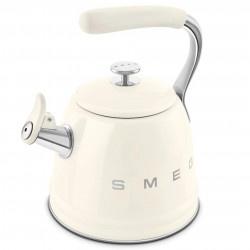 Ceainic cu fluier Smeg WKF01CR, 2,3 l, Inducție, Mâner care nu se încălzește, Oțel, Crem