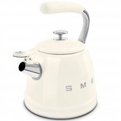 Ceainic cu fluier Smeg WKF01CR, 2,3 l, Inducție, Mâner care nu se încălzește, Oțel, Crem