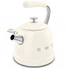 Ceainic cu fluier Smeg WKF01CR, 2,3 l, Inducție, Mâner care nu se încălzește, Oțel, Crem