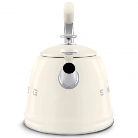 Ceainic cu fluier Smeg WKF01CR, 2,3 l, Inducție, Mâner care nu se încălzește, Oțel, Crem