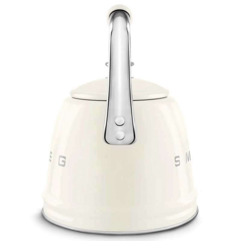 Ceainic cu fluier Smeg WKF01CR, 2,3 l, Inducție, Mâner care nu se încălzește, Oțel, Crem
