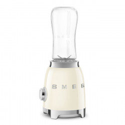 Blender Smeg PBF01CREU, 300 W, 2 x 600 ml, 20 000–24 000 rpm, bază antiderapantă, fără BPA, oțel inoxidabil, crem
