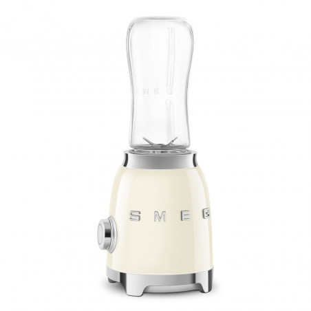 Blender Smeg PBF01CREU, 300 W, 2 x 600 ml, 20 000–24 000 rpm, bază antiderapantă, fără BPA, oțel inoxidabil, crem