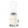Blender Smeg PBF01CREU, 300 W, 2 x 600 ml, 20 000–24 000 rpm, bază antiderapantă, fără BPA, oțel inoxidabil, crem
