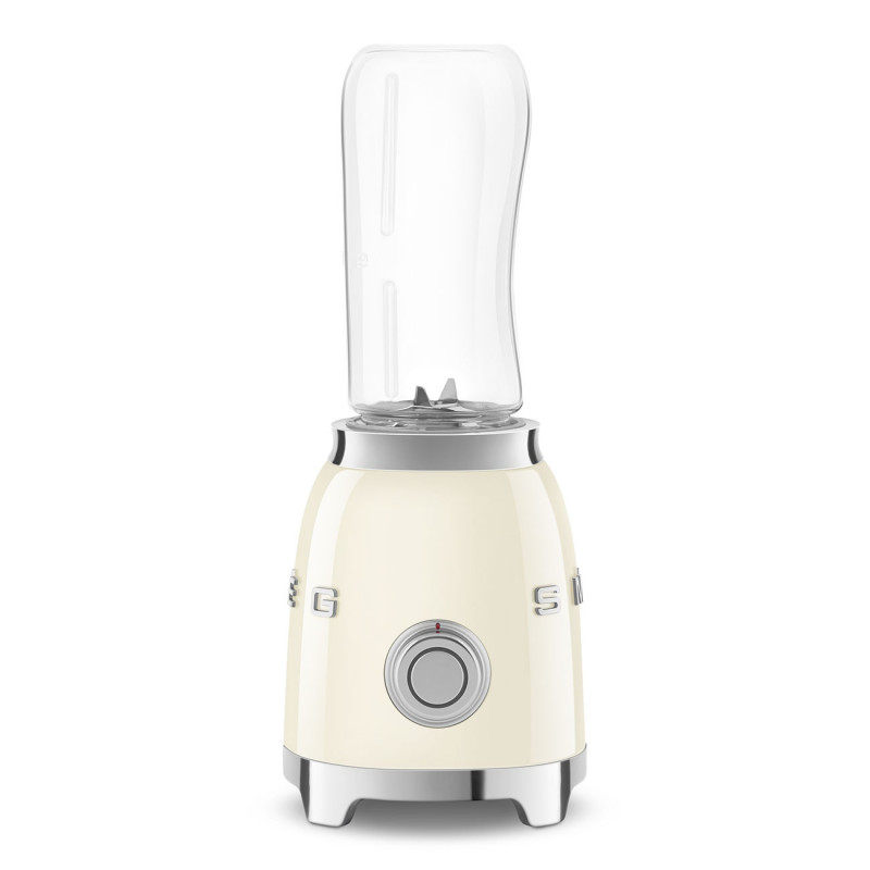 Blender Smeg PBF01CREU, 300 W, 2 x 600 ml, 20 000–24 000 rpm, bază antiderapantă, fără BPA, oțel inoxidabil, crem